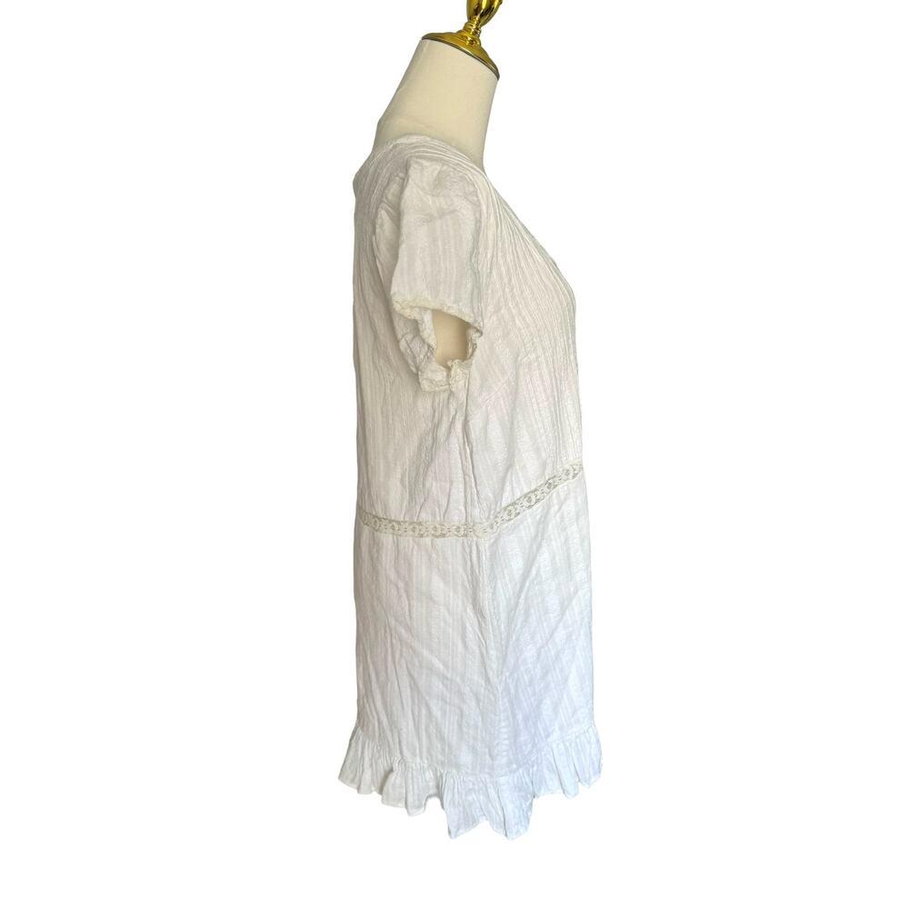 Urban Outfitters Babydoll White Short Dress Coquette Lace Ruffle Bohemian Large - Picture 6 of 15